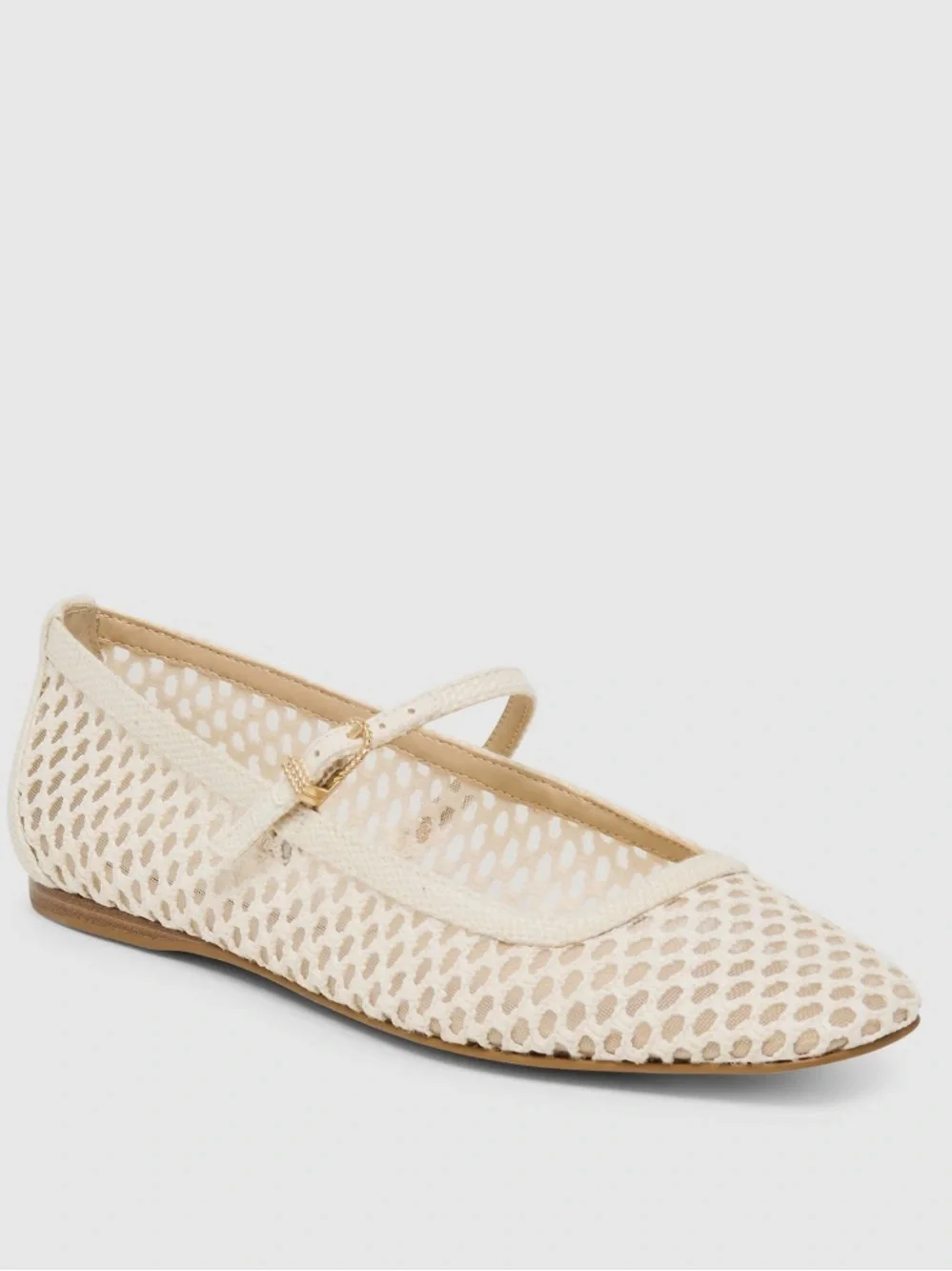 Dolce Vita Reyes Women's White Woven Raffia Ballet Flats